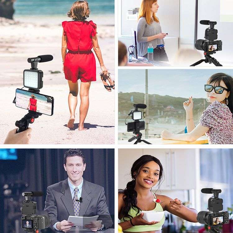 2 Units - vlogging kit with video light and phone holder