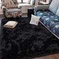 Light fluffy shaggy Rug/Carpet 150X200CM - Black