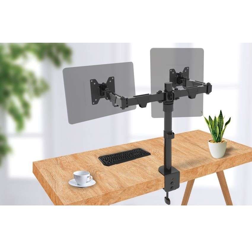 Ellies Double Arm Height Adjustable Monitor Mount 13 - 32 for desktop