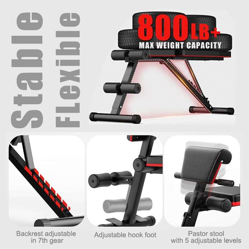 Adjustable Weight Bench Dumbbell Strength Training Foldable Home Gym Workout