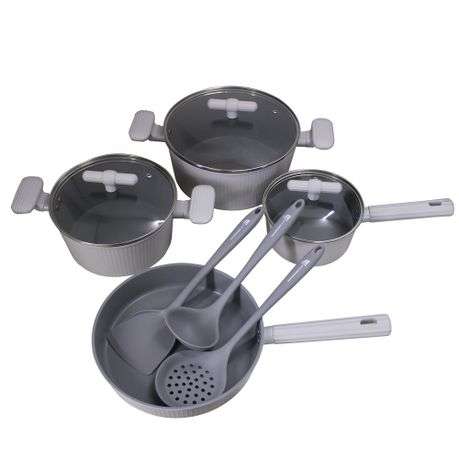 10 Piece Carved Aluminium Non-Stick Cookware Set