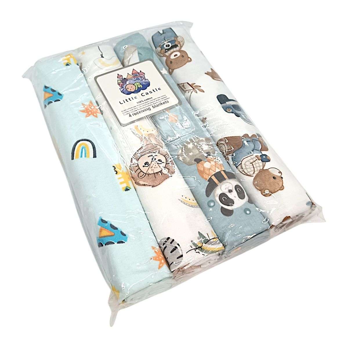 4-Pack Soft Cotton Baby Receiving Blankets