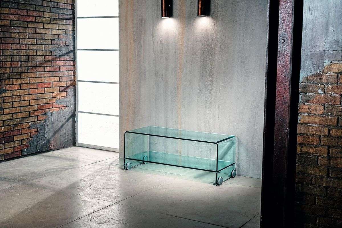 Modern Glass Coffee Table With Wheels