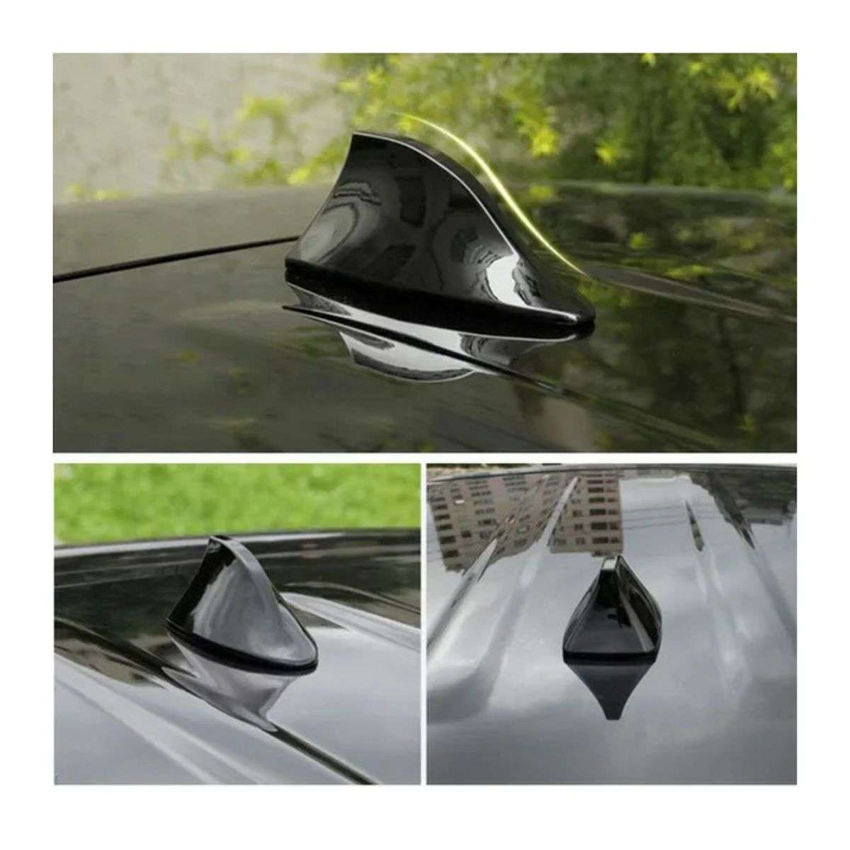 Modern Universal FM Radio Shark Fin Car Antenna Aerial Roof Gloss Black