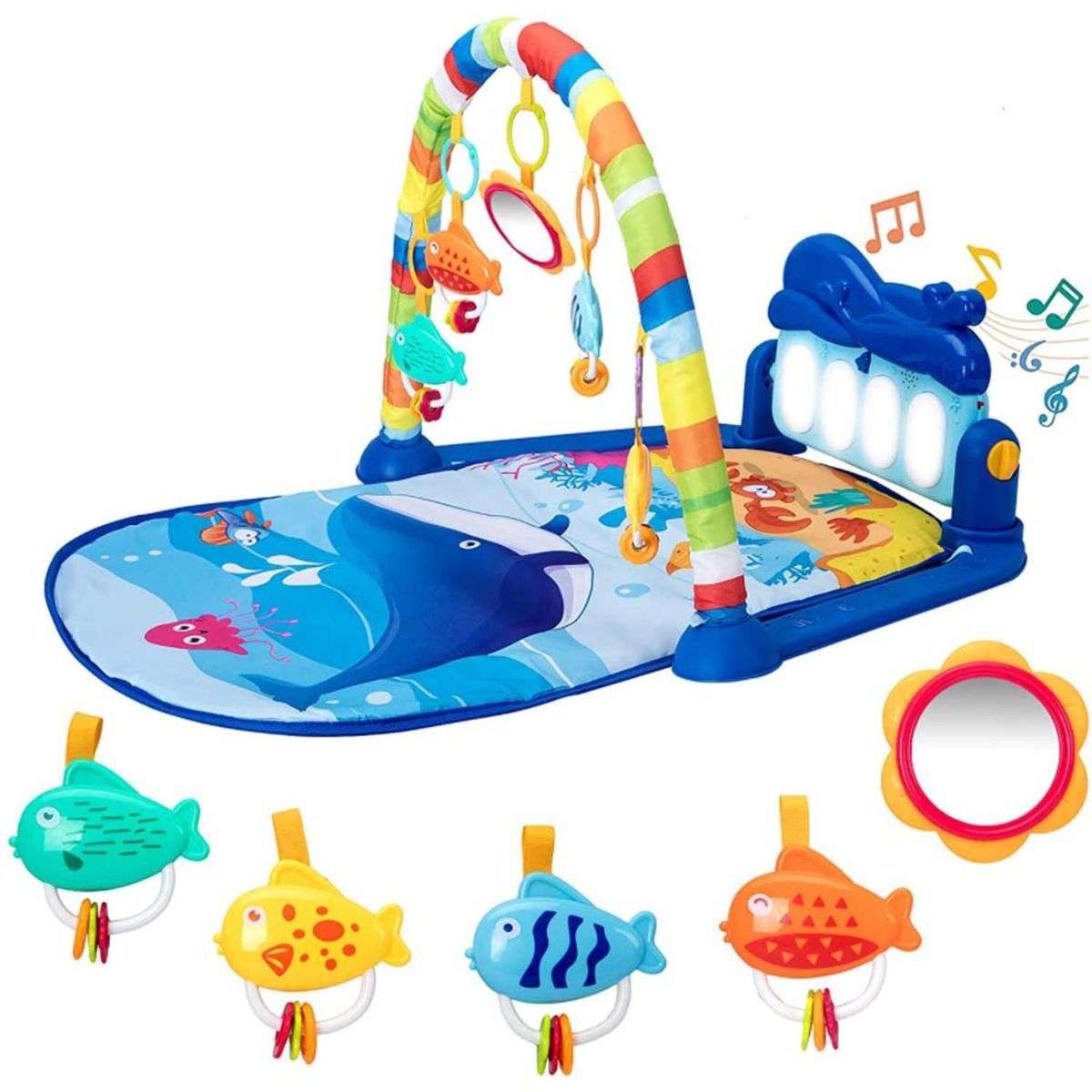 Baby Play Mat, Activity Gym, Play Piano, Music & Lights, Tummy Time