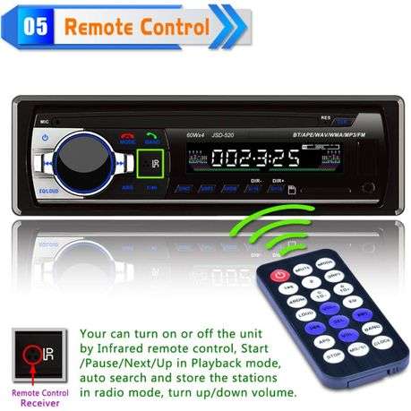 12V Bluetooth Car Stereo with FM Radio, USB, SD & AUX Playback