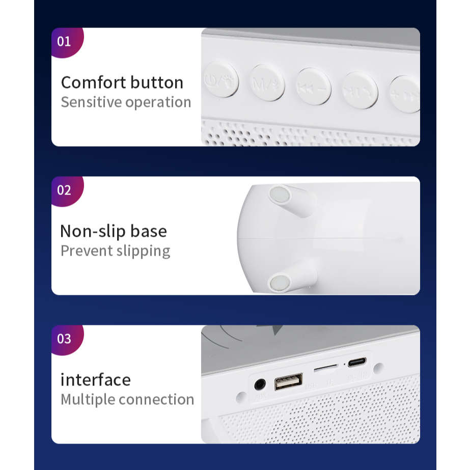 Wireless Charger Multifunction Rainbow LED Light Bluetooth Speaker