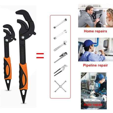 2-Piece Universal Self-Locking Adjustable Wrench Set