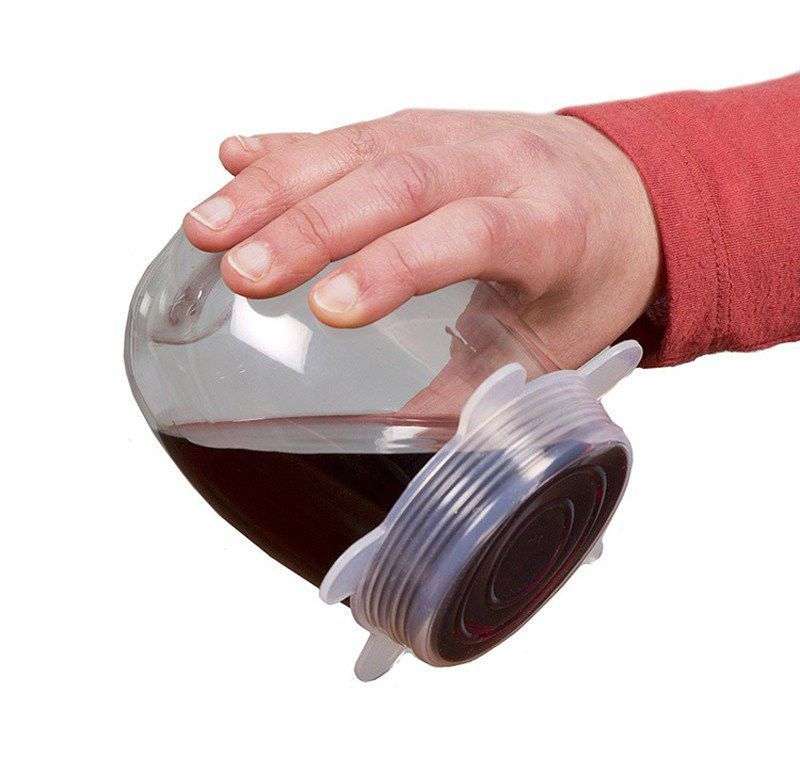 Silicone stretchable reusable lids - Set of 6