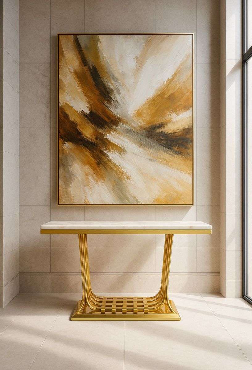 Modern Console Table With Marble Top