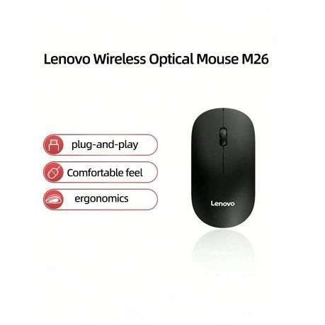 LENOVO - M26 - Advanced Optical Tracking Wireless Mouse - Black