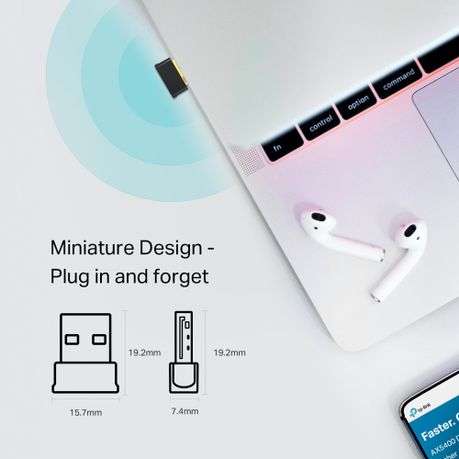 Tp-Link - Archer T2UB Nano AC600 Wi-Fi Bluetooth 4.2 USB Adapter, Dual Band - Tp-Link - Archer T2...