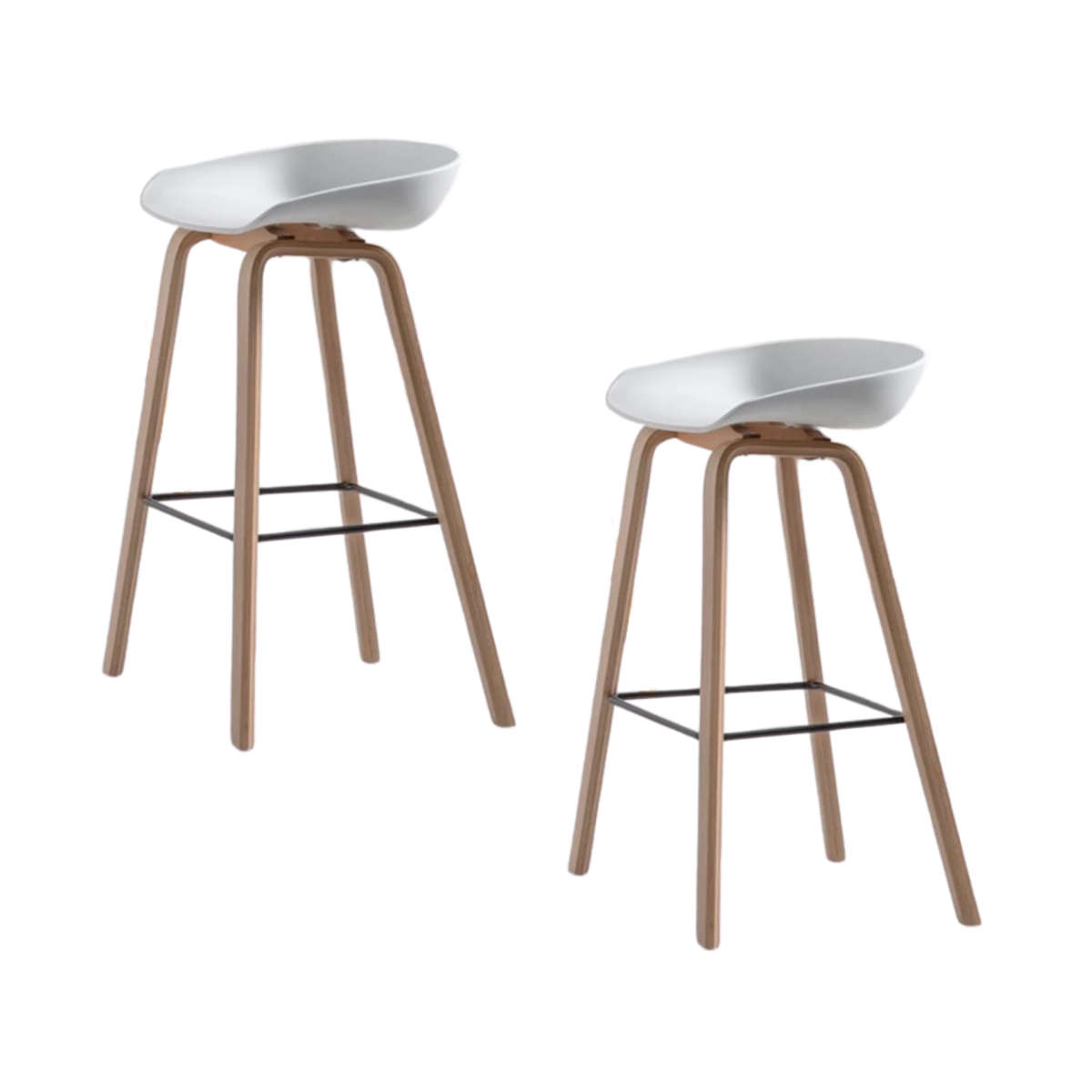 Lifestyle Kitchen/ Bar Stool - White - Set of 2 Chairs