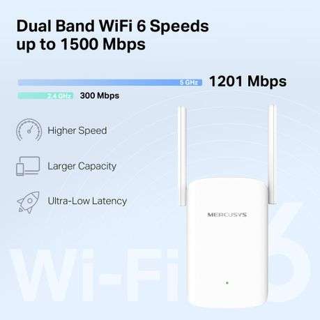 Tp-Link - Mercusys - ME60X AX1500 Wi-Fi 6 Range Extender - Tp-Link - Mercusys - ME60X AX1500 Wi-F...