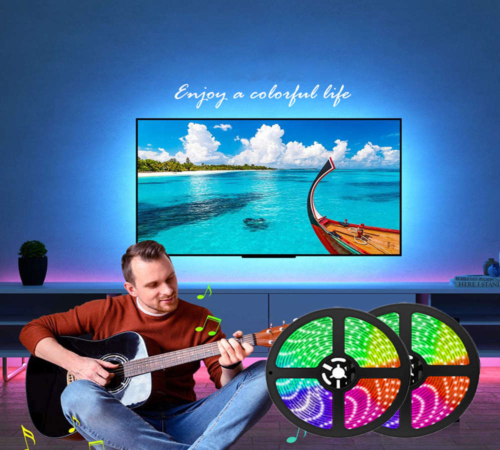 RGB 5M Waterproof LED Colorful RGB Flexible Led Light Strip + Remote + 12V Adapter