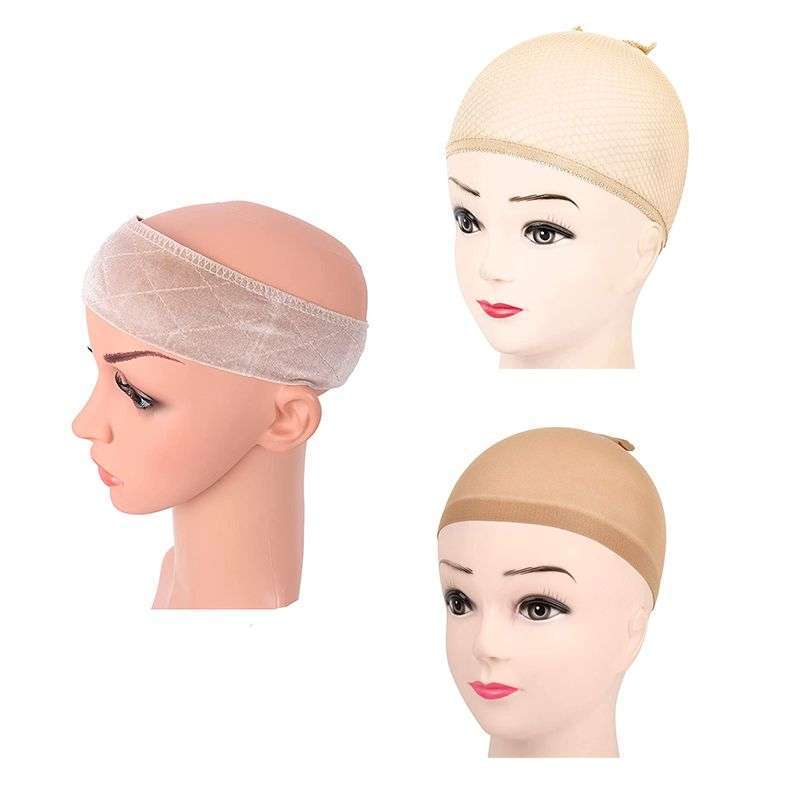 3 Pack Elastic Wig Grip Headband Mesh Wig Cap Nylon Wig Caps - Black