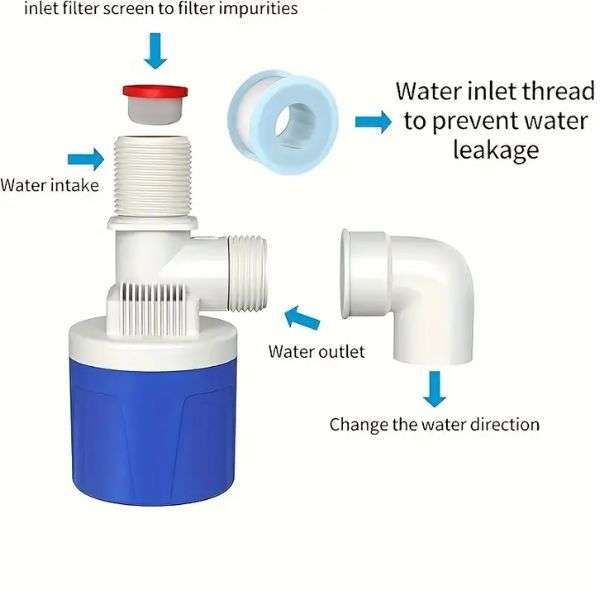 Automatic Water Level Control Float Valve - 3/4 Inch Top Flow Design