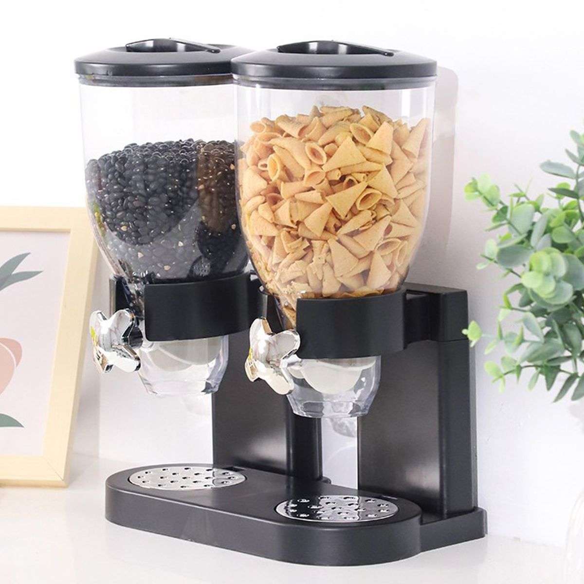 Double Cereal Dry Food Dispenser