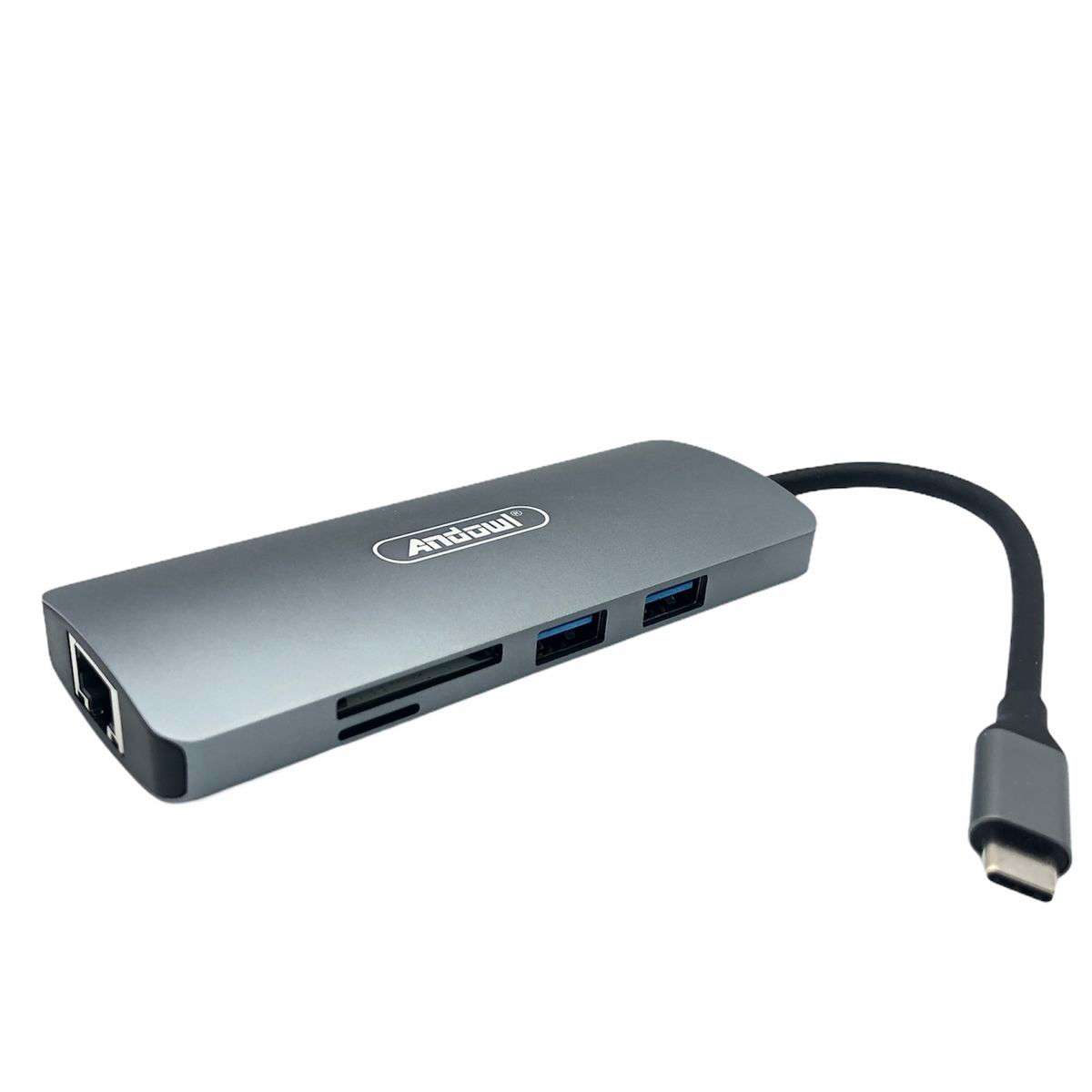 Andowl Professional 7-in-1 Type-C Hub Multi-Function Adapter