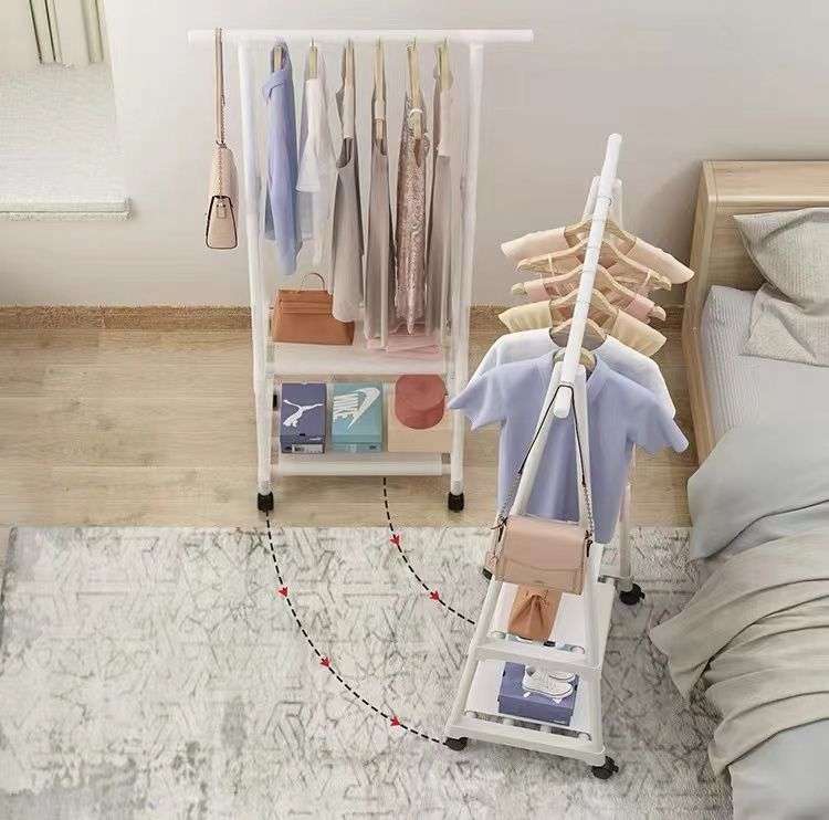 Portable Triangular Space Saving Clothes Hanger Organizer Rack