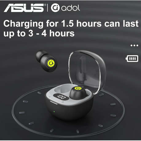 ASUS - AS101 - Semi-In-Ear Noise Cancelling Earbuds With Mic - Black