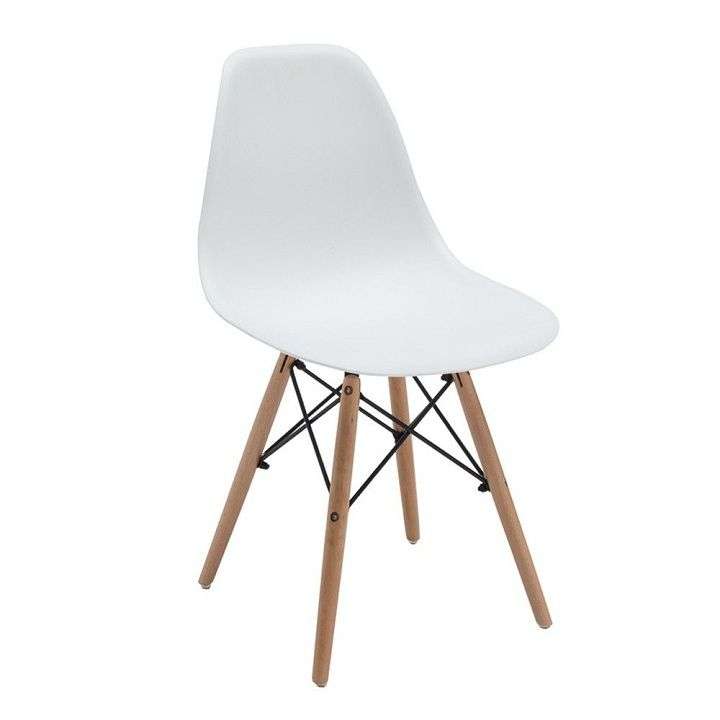 Wooden Leg Chair - WHITE (DISPLAY MODEL-SECOND HAND)