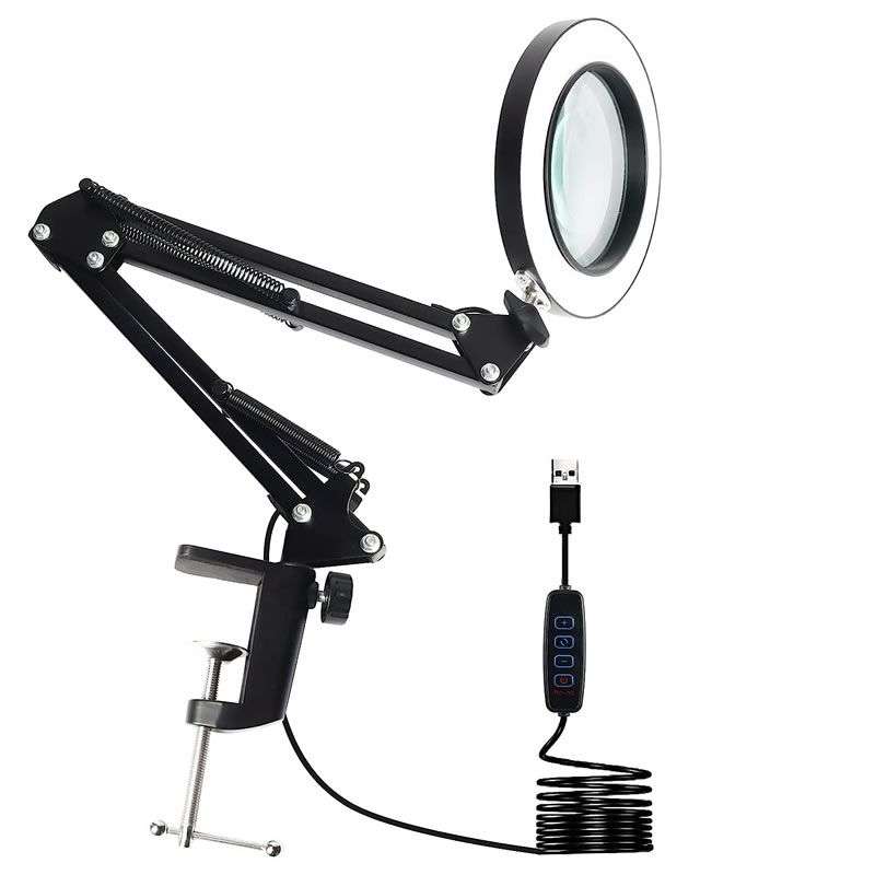 LED Light 10x Magnifying 5V 2A Glass Desk Light