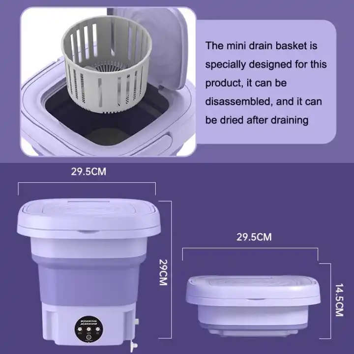 Foldable Washing Machine For Underwear Socks Portable Household Laundry - 9 litre