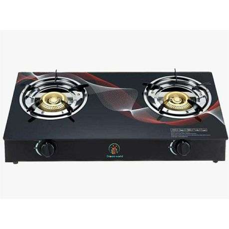 Dream World Two Burner Auto-Ignition Tempered Glass Panel Gas Stove (PLEASE READ DESCRIPTION)