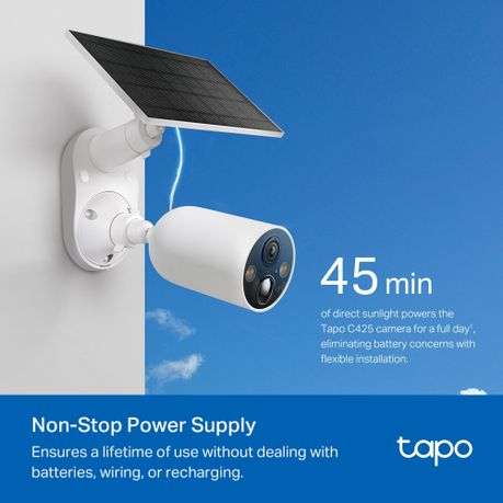 Tp-Link - Tapo C425KIT Smart Wire-Free Security Camera With Solar Panel Combo - Tp-Link - Tapo C4...