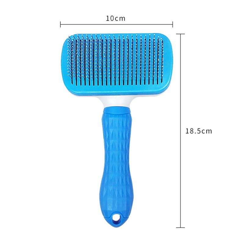 Pet Grooming Tool Self Cleaning Slicker Brush For Dogs And Cats - Blue