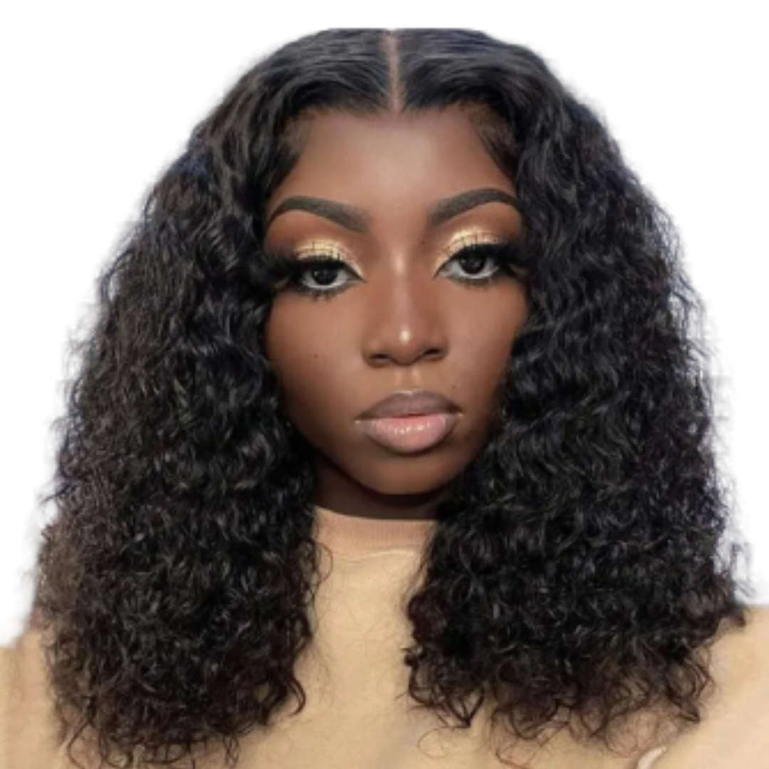 16" Curly Brazilian Hair Wig With 4x4 Closure.