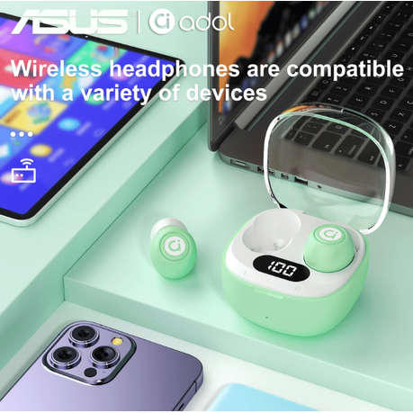 ASUS - AS101 - Semi-In-Ear Noise Cancelling Earbuds With Mic - Green