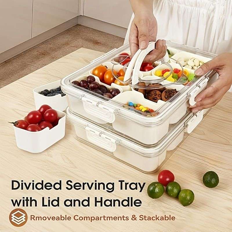 Reusable Snack Containers Featuring a Lid And Handle - Set of 2