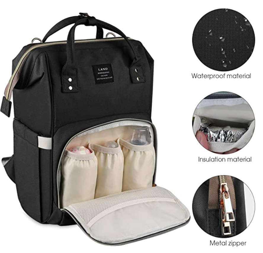 Baby Changing Diaper Storage Bag - Black