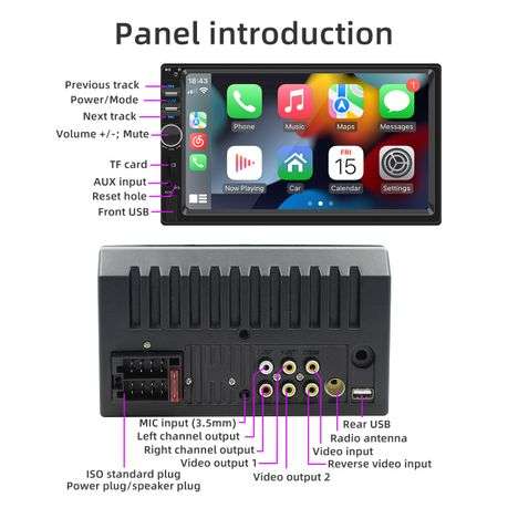7-Inch Double-DIN Car Stereo with Touchscreen, CarPlay & Android Auto