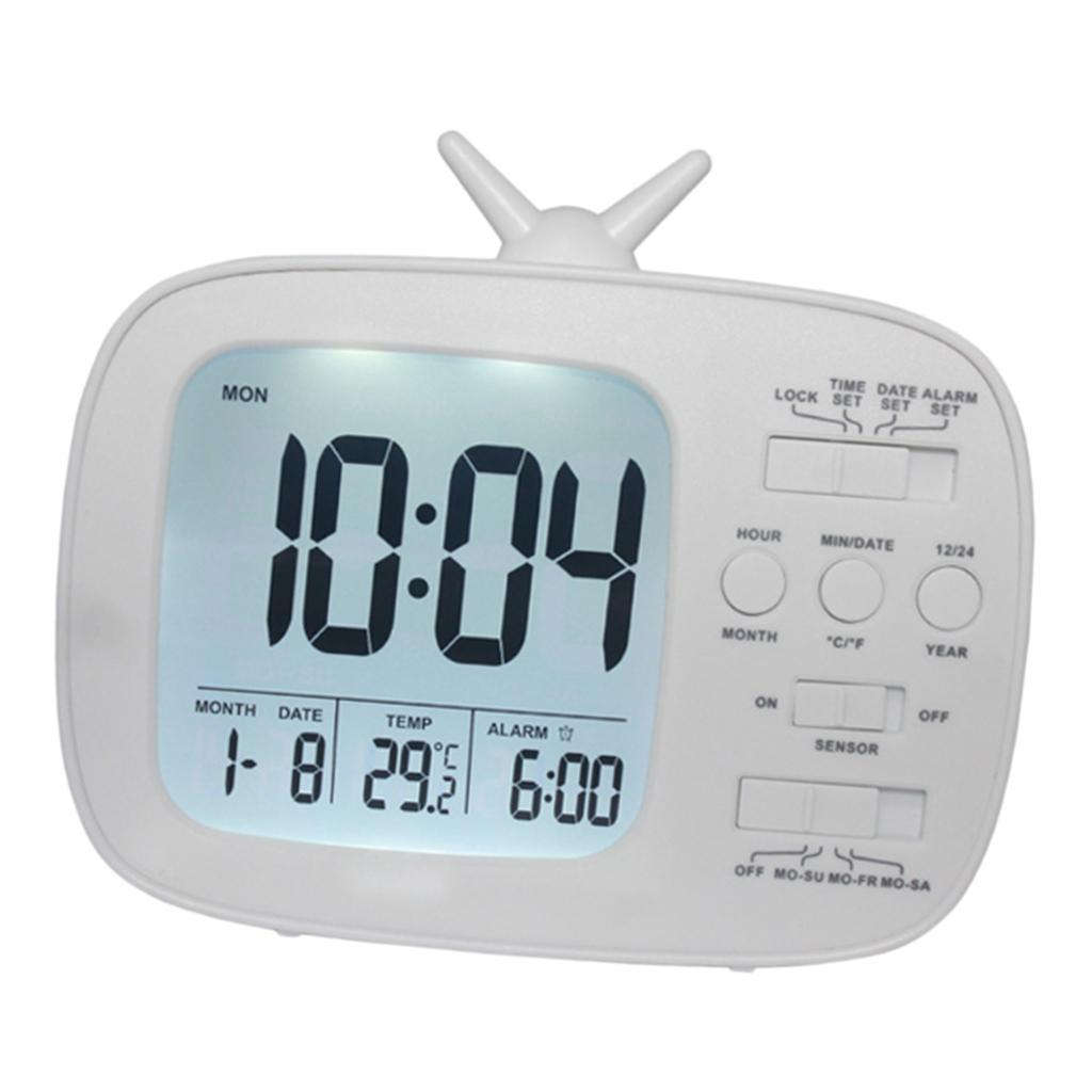 Classy TV Shape Digital Alarm Clock / Temperature and Calendar