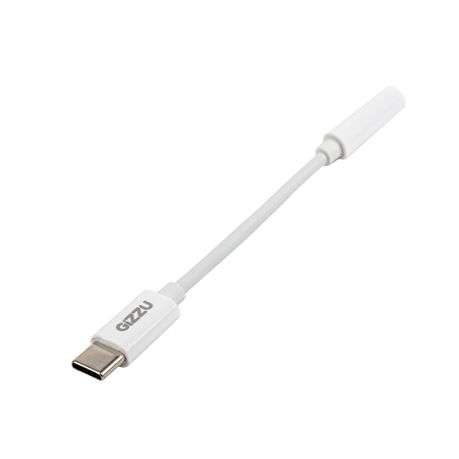 Gizzu - USB Type-C to 3.5mm AUX Audio Adapter - White - Gizzu - USB Type-C to 3.5mm AUX Audio Ada...