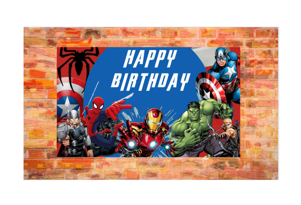 Avengers Birthday Banner for Kids Party