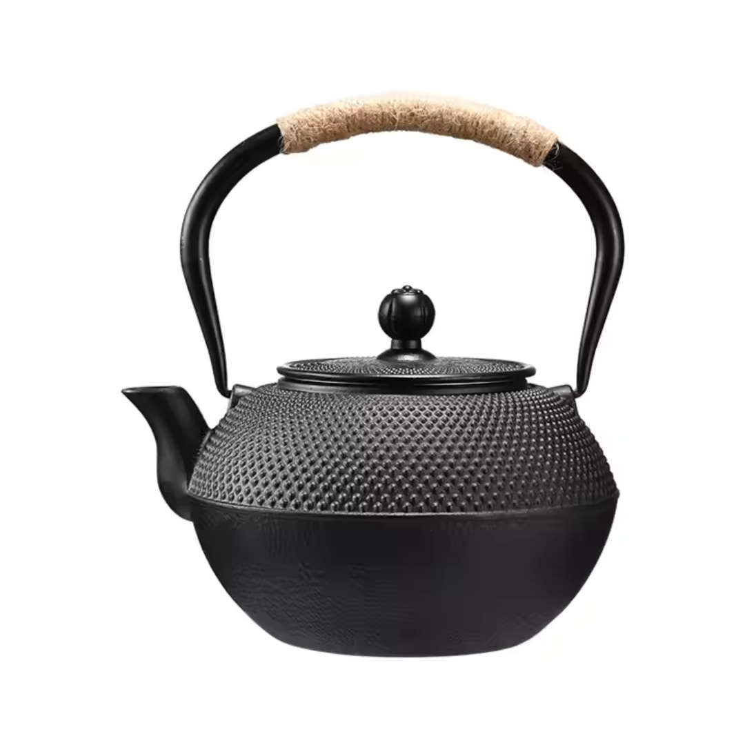 1800ml Vintage Cast Iron Teapot with Woven Handle