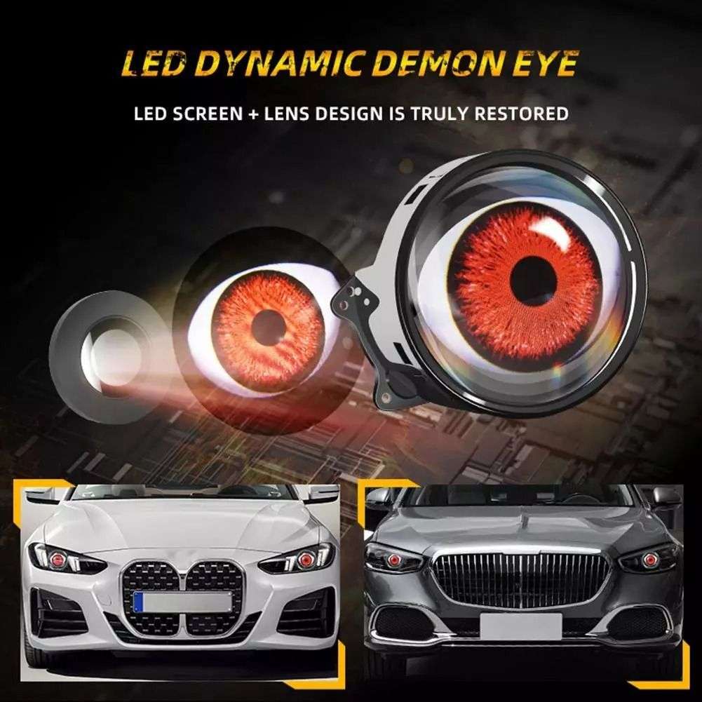 Dynamic 3' Demon Eye Projector Lens Fog Light With Remote - 2 Piece 12-36V