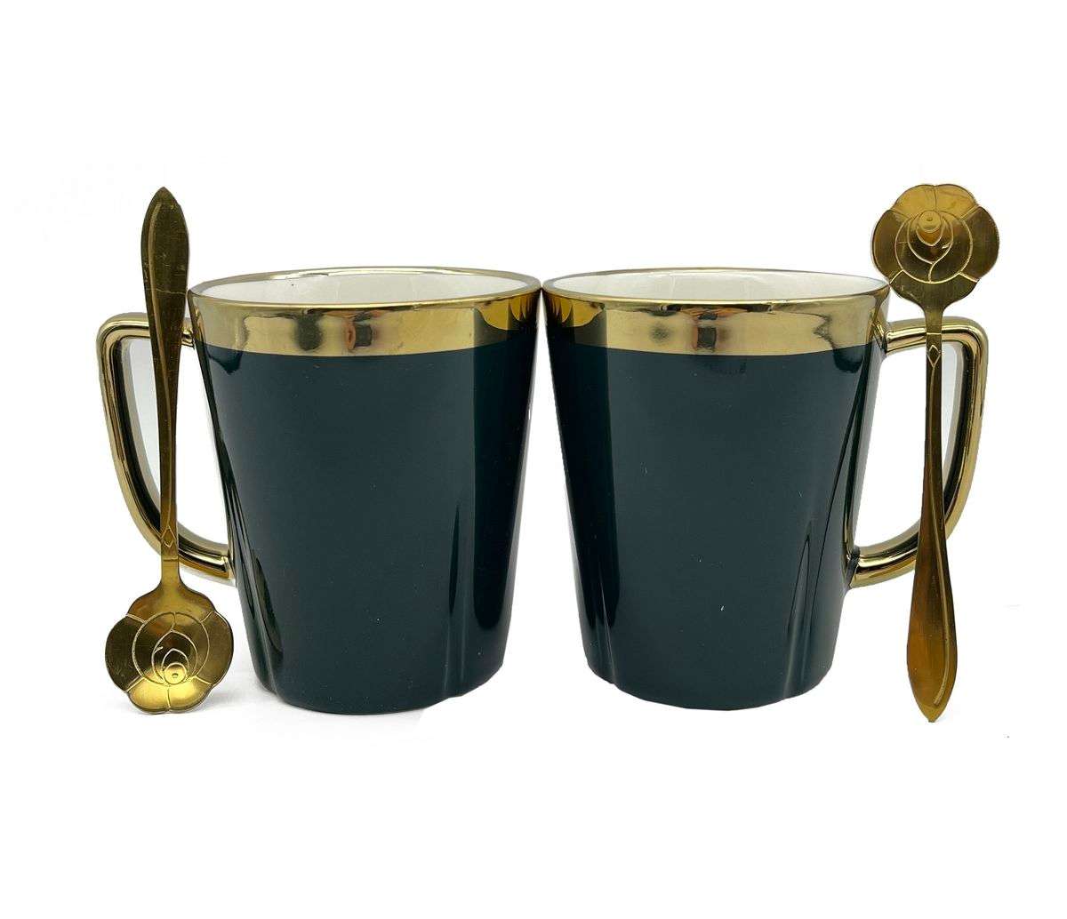 Elegant King 5-Piece Round Shape Tea and Coffee Mug Set - Emerald (Display Model)(No Plate)