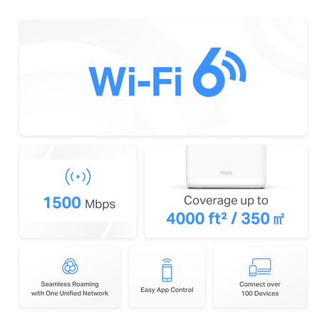 Mercusys - Halo H60X(2-pack) AX1500 Whole Home Mesh WiFi 6 System - Mercusys - Halo H60X(2-pack) ...