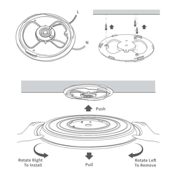 Toshiba LED Ceiling Light 40W 3 Color Changing Warm-Neutral-Cool White - White