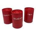 Breadbin and Cannister 4 Piece Set - Red