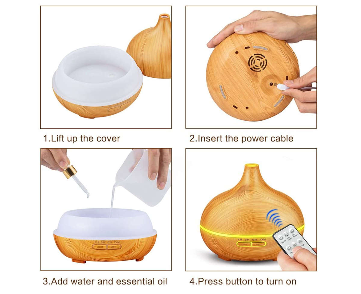 550ML Remote Control Essential Oil Diffuser and Humidifier