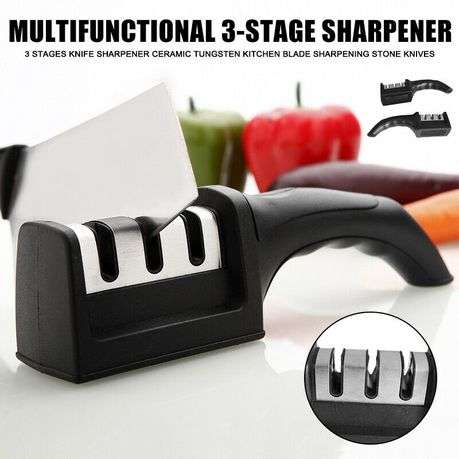 Manual Kitchen Knife Sharpening Tool - Black