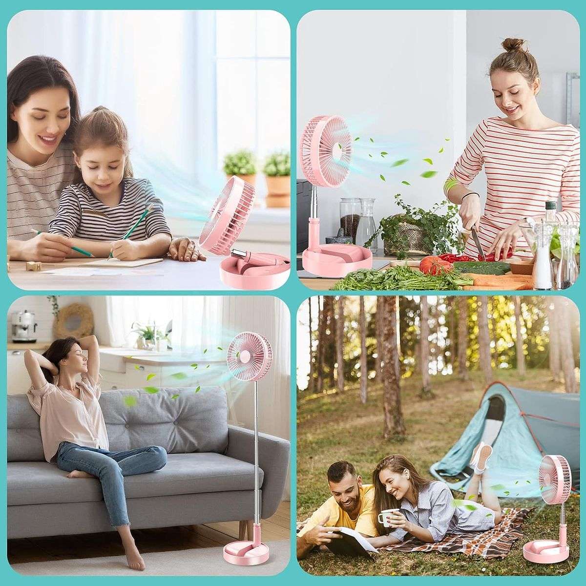 Rechargeable Extendable Folding Fan