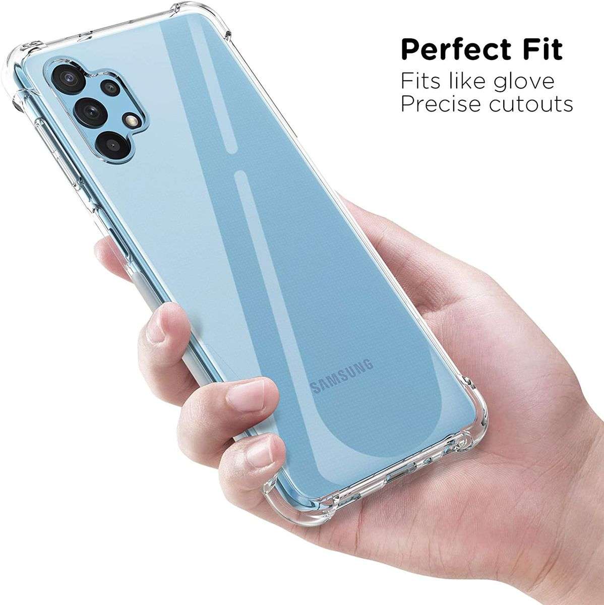 Samsung Galaxy A32 5G Clear Shock Resistant Armor Cover Body Protection Case
