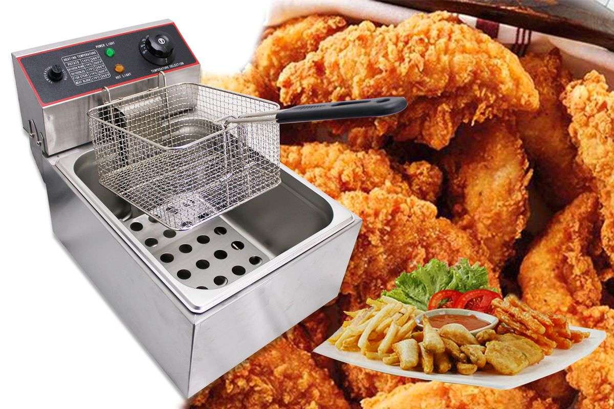6 Liter 2500W Single Tank Stainless Steel Deep Fryer (PLEASE READ DESCRIPTION)